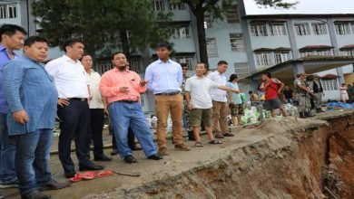 Itanagar- CM Khandu Visits Landslide Site Near AG Building