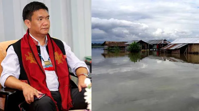 Khandu Reviews The Flood Situation In The State