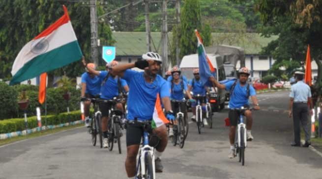 IAF organised Cycling Expedition from Chabua Air Base to Delhi