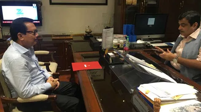 Gadkari assured to Mein expedite the sanction of Itanagar- Banderdewa 4 lane Road Project