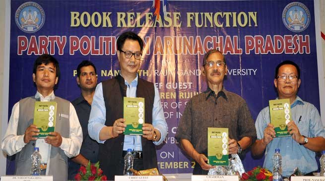 Rijiju Releases Book on Party Politics in Arunachal Pradesh