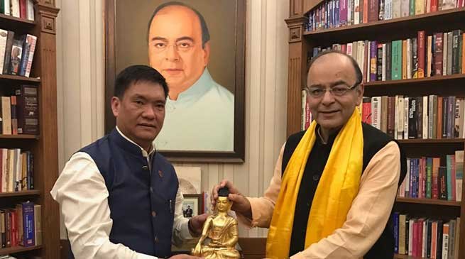 Arunachal CM Pema Khandu Meets FM Arun Jaitley