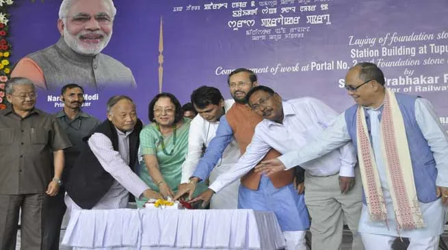 Prabhu Lays Foundation Stone of Tupul Station Building