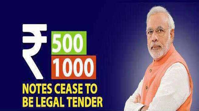 500 and 1000 Rupee Notes will no longer be legal tender from midnight tonight- PM Modi