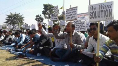 ABSU stage Dharna against shortage of text book distribution
