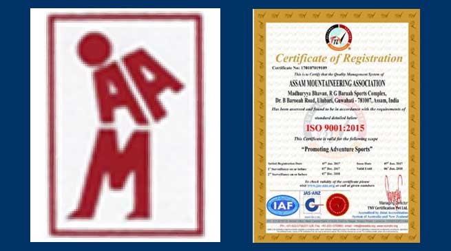 Assam Mountaineering Association begs ISO 9001:2015 certificate