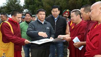 Tawang- Khandu visits Thubten Shedrubling Foundation Site 