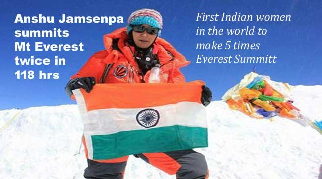 Arunachal- Anshu Jamsenpa creates mountaineering history