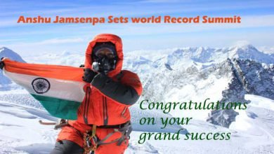 Anshu Jamsenpa of Arunachal Sets world Record Summit