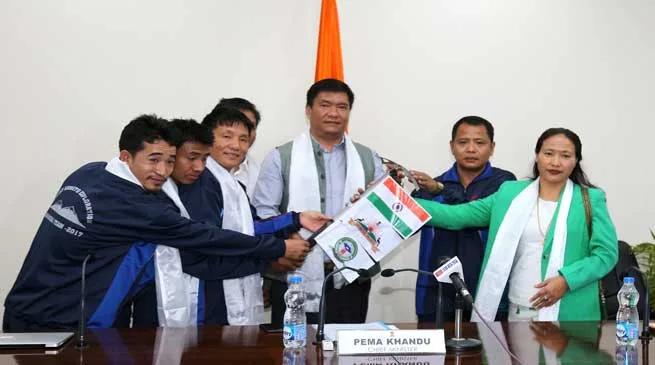 Khandu today flagged-in Mt Kangto Exploration Arunachal Team