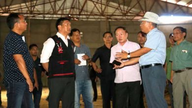 Khandu inspects the ongoing construction of Convention Hall