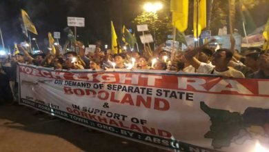 Torch Light Rallies in support of Bodoland and Gorkhaland