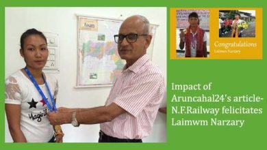 Impact of Aruncahal24's article- N.F.Railway felicitates Laimwm Narzary
