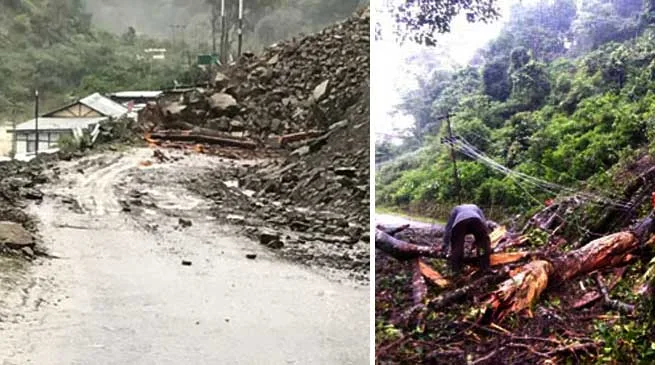 Heavy rainfall triggered multiple landslide in Bomdila, Dirang ,Kalaktang
