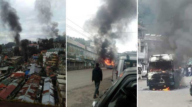 GJM indefinite Darjeeling Bandh - Violence, Arson continue