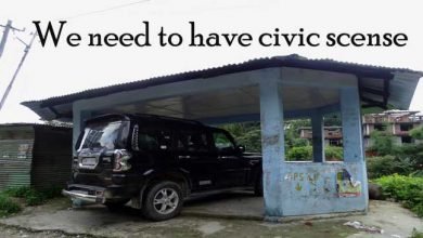 Photo Shows- "We need civic sense"