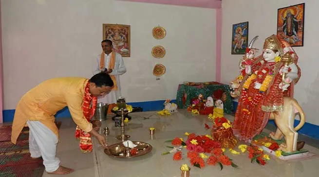 Consecration of goddess Maa Durga idol