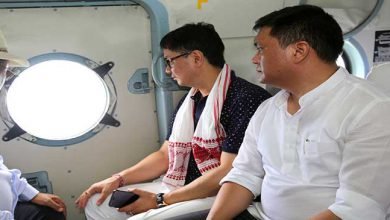 Pema and Rijiju conducted aerial survey of Flood affected areas in the state