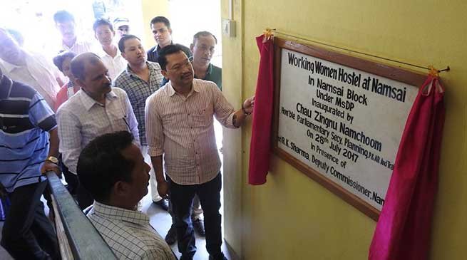 Chow Zingnu Namchoom, on Friday inaugurated three buildings including Double Storied Working Women Hostel,