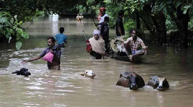 Assam- NH37 closed due to flood water flowing over National Highway