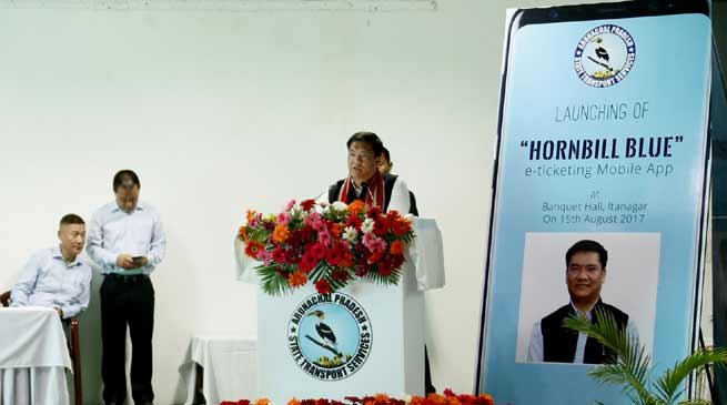 Khandu launches Hornbill Blue,  e-ticketing Mbl App