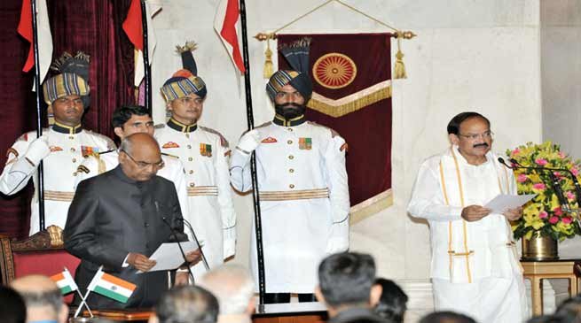 CM Khandu Congratulates Venkaiah Naidu As he Takes Charge As India's 13th Vice President