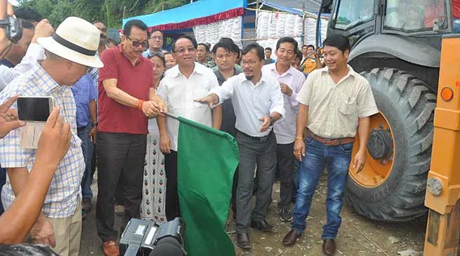 Chowna Mein flag off 4-Lanning of NH-415 from Chandranagar to Papu Nallah