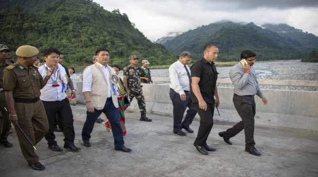 Roing- Khandu inspects Deopani Bridge over Eze River