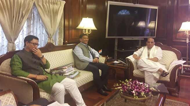 Arunachal CM Pema Khandu meets with HM Rajnath Singh
