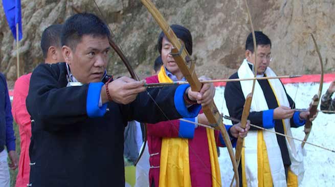 CM Pema Khandu inaugurates Archery Stadium at Lumla