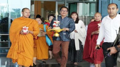 Holy Relics of Lord Buddha Arrives at Golden Pagoda from Thailand