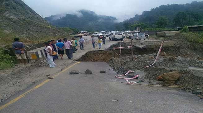 Heavy rainfall for last two three days shows  devastation in various parts of Arunachal Pradesh  including road disruption and loss of properties reported.