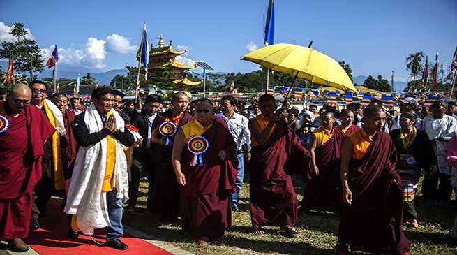 CM Khandu visits Lhagon Jangchup Choeling Monastery at Tezu