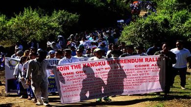 Rally with Slogan “No road no vote” at Kangku