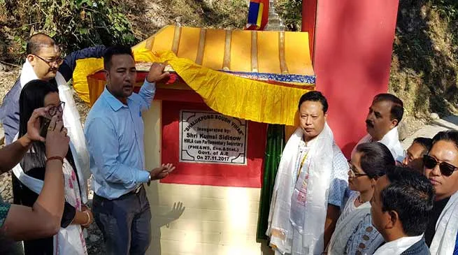 Parliamentary Secretary ( PHE & Ws ,Eco & Statistic) and MLA of  Thrizino-Buragoan constituency  Kumsi Sidisow today inaugurated ‘Boudh Vihar’ at Bhalukpong