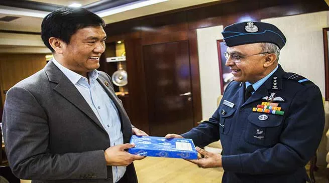 Air Marshal Anil Khosla Calls on Arunachal CM Pema Khandu