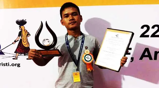 Arunachal Youth Anang Tadar receive Dr. APJ Abdul Kalam IGNITE Award