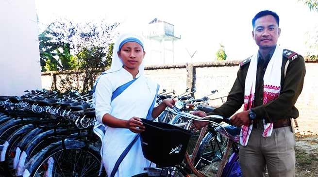 Arunachal-Diocese of Changlang Distributes Bicycles