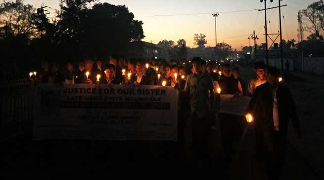 Arunachal: Candle Light protest march in Namsai against minor raped and murdered