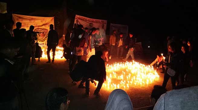 Candle Light March in honour of late Ngurang Pinch