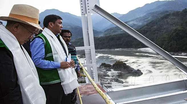 CM Khandu took stock the condition of the water in Siang River
