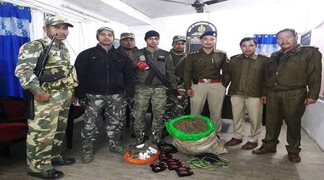 Capital Police seized Cannabis worth more than thirty thousand from three different location of Itanagar township on Friday night.