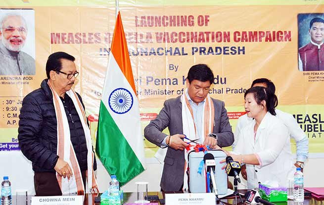 Arunachal: Khandu launches Measles-Rubella (MR) vaccination campaign