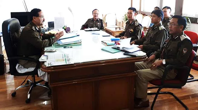 Arunachal :  New DGP SBK Singh reviews L&O with the top cops