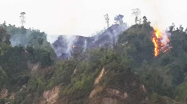 Arunachal: Fire in mountain begins for Jhum cultivation
