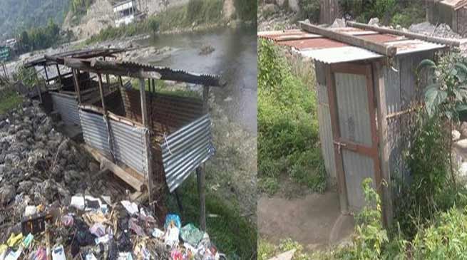 Arunachal:  demolish drive of Toilet and Pig Stay at river bank in Sagalee