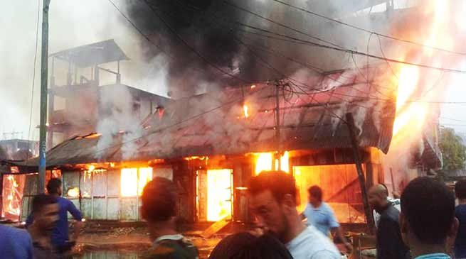 Arunachal: Massive Fire at Aalo town, 12 shops gutted