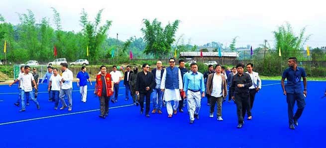 Arunachal: Mein inaugurates Astro-Turf Hockey Ground at Chimphu