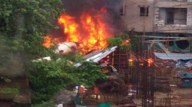 Mumbai- Charted plane crashes in Ghatkopar, 5 dead