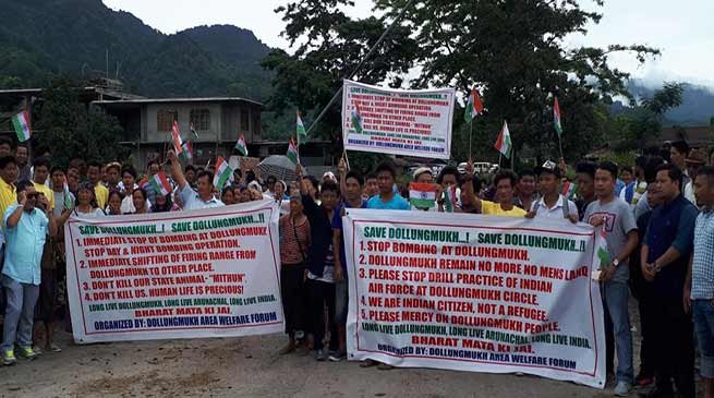 Arunachal: Public protest demanding a stop to Bombing practice and shifting of IAF bombing zone